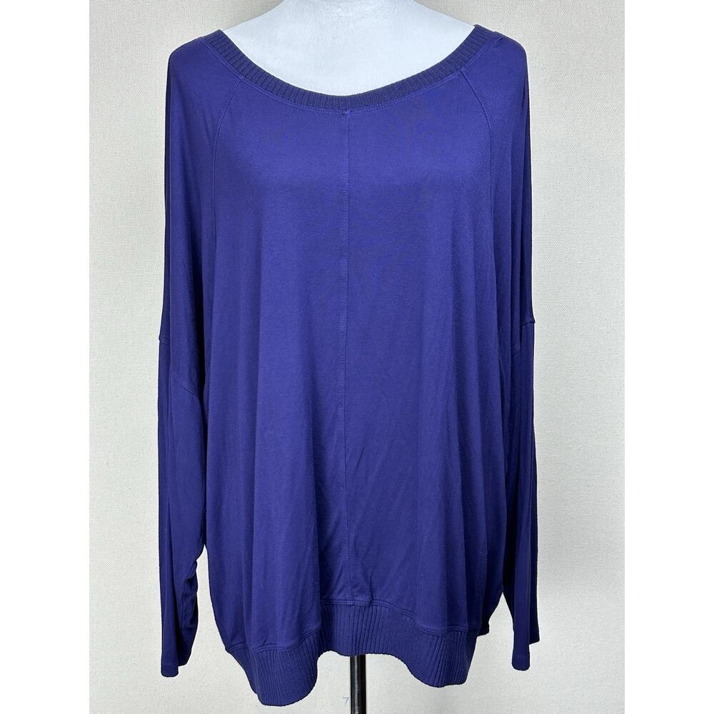 Lane Bryant Women’s Sz 18/20 Pullover Sweater Purple Light Weight Boxy Lagenlook